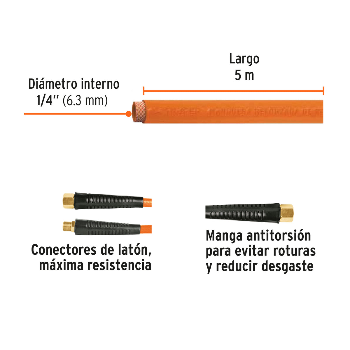 MANGUERA DE PCV PARA COMPRESOR TRUPER