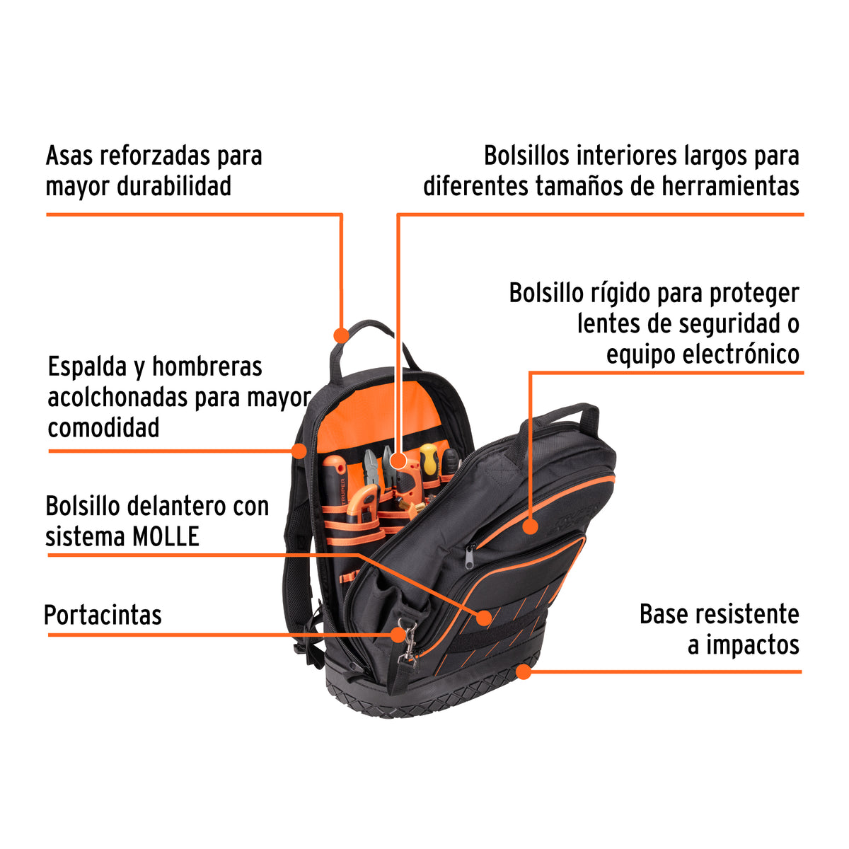 MOCHILA PORTA HERRAMIENTAS TRUPER EXPERT MOHE-17 POLIESTER