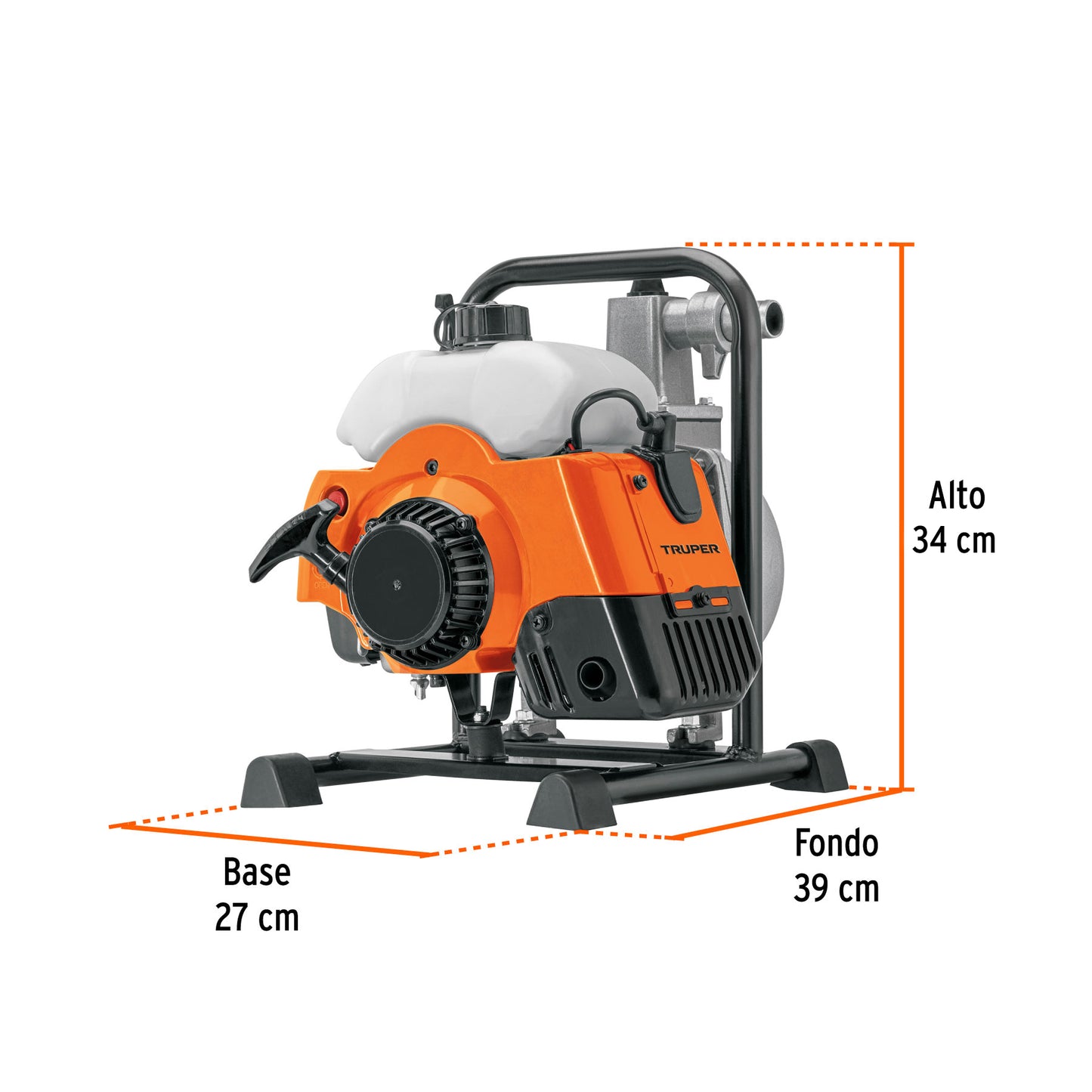 MOTOBOMBA 1 DE SALIDA TRUPER 2HP MOTB-12