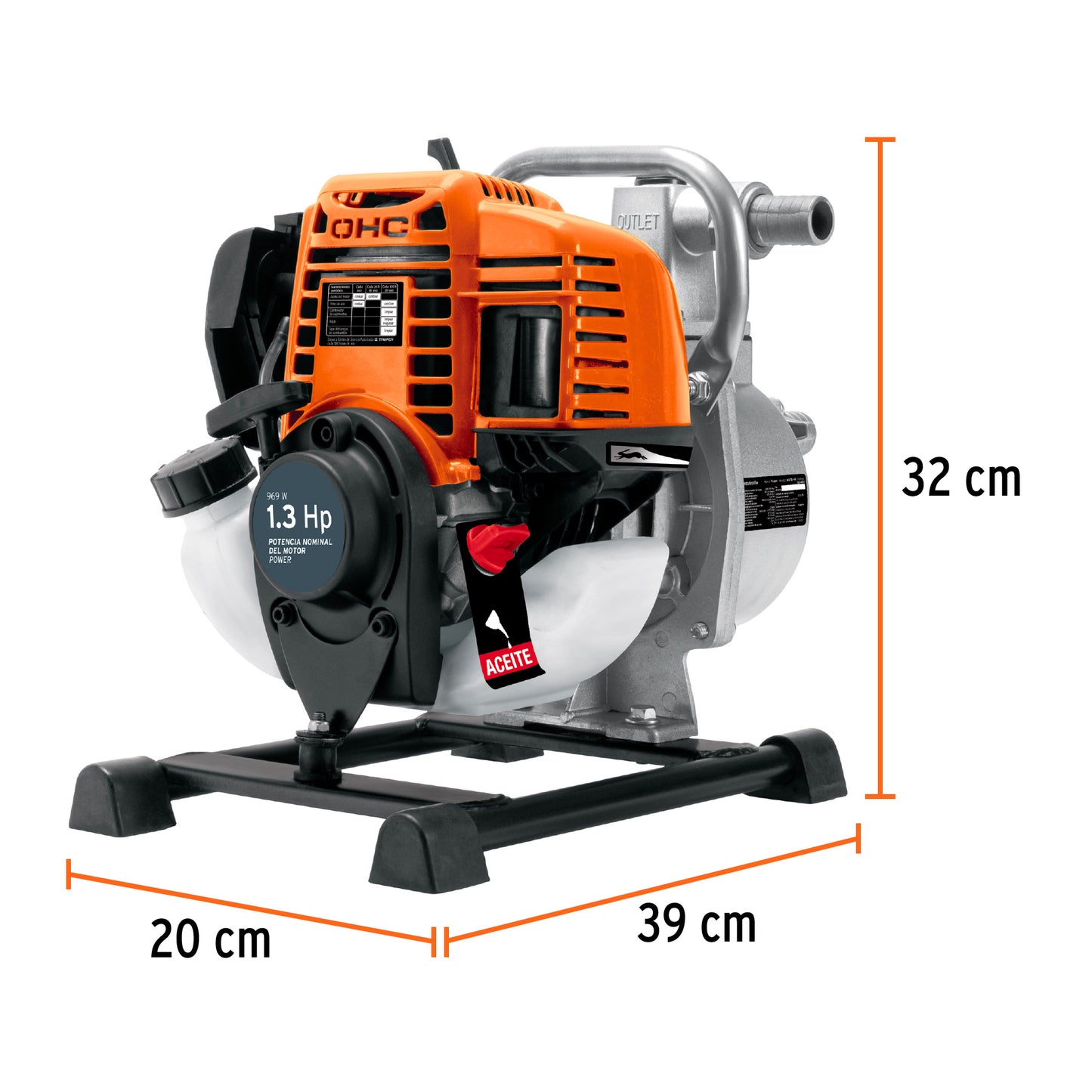 MOTOBOMBA 1 DE SALIDA TRUPER 1-1/3HP MOTB-14