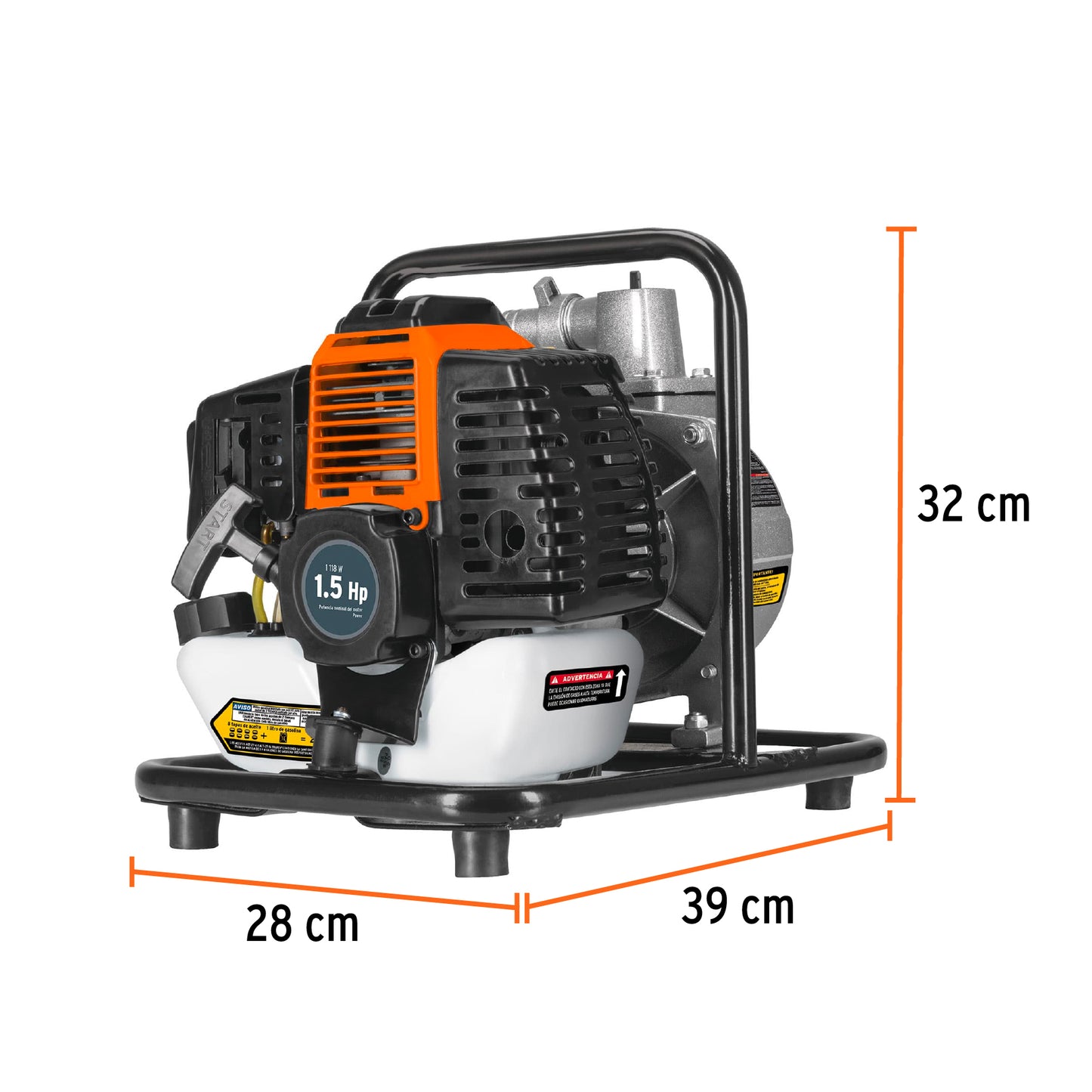 MOTOBOMBA 1 DE SALIDA TRUPER 1-1/2HP MOTB-1