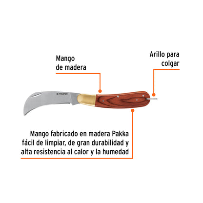 CUCHILLO M/MADERA PARA ELECTRICISTA NEL-8 TRUPER