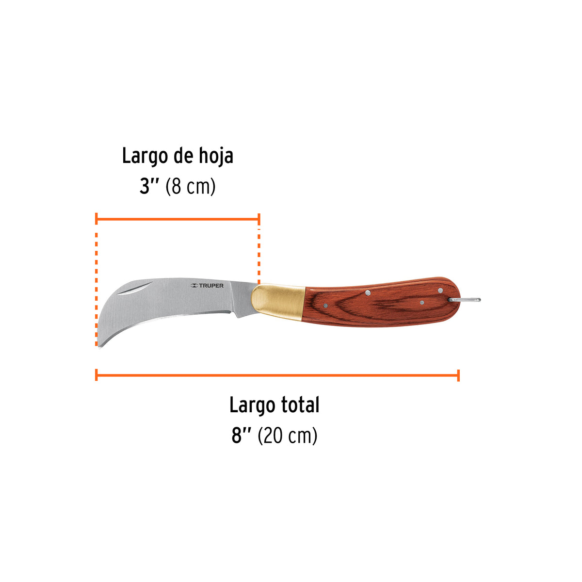 CUCHILLO M/MADERA PARA ELECTRICISTA NEL-8 TRUPER
