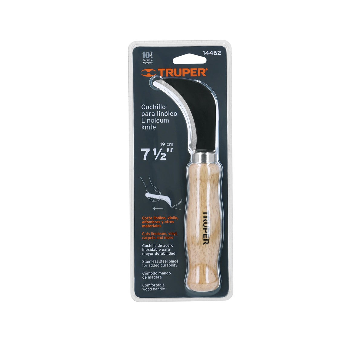 CUCHILLO NL-8 M/MADERA TRUPER 8 CURVO