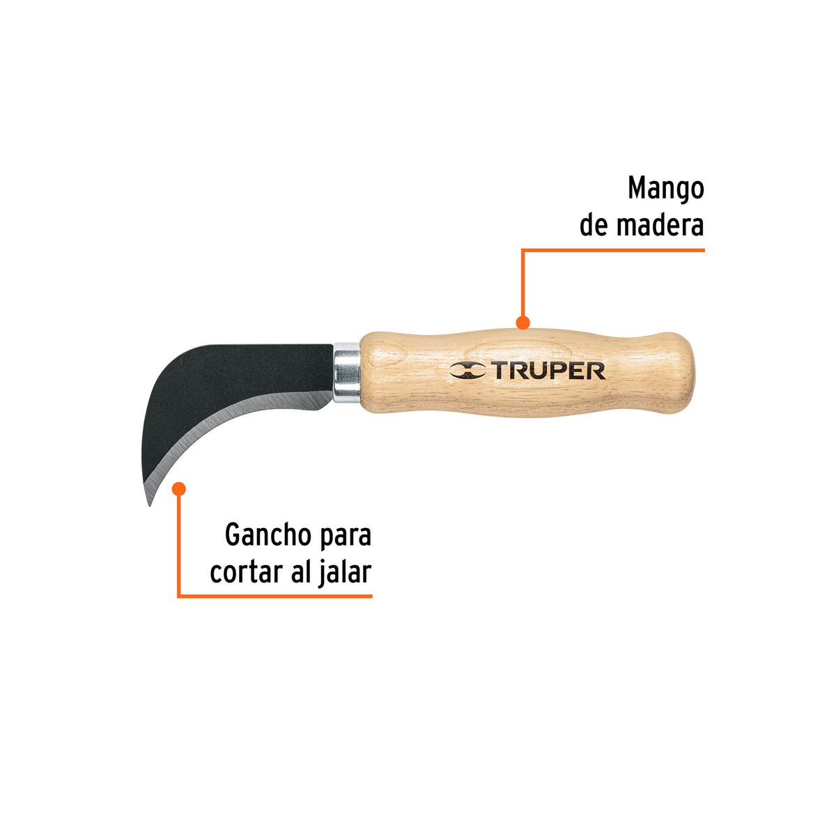 CUCHILLO NL-8 M/MADERA TRUPER 8 CURVO