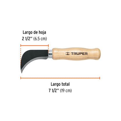 CUCHILLO NL-8 M/MADERA TRUPER 8 CURVO