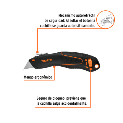 CUCHILLA PARA TAPICERO 7 NM-6S AUTO-RETRACTIL TRUPER