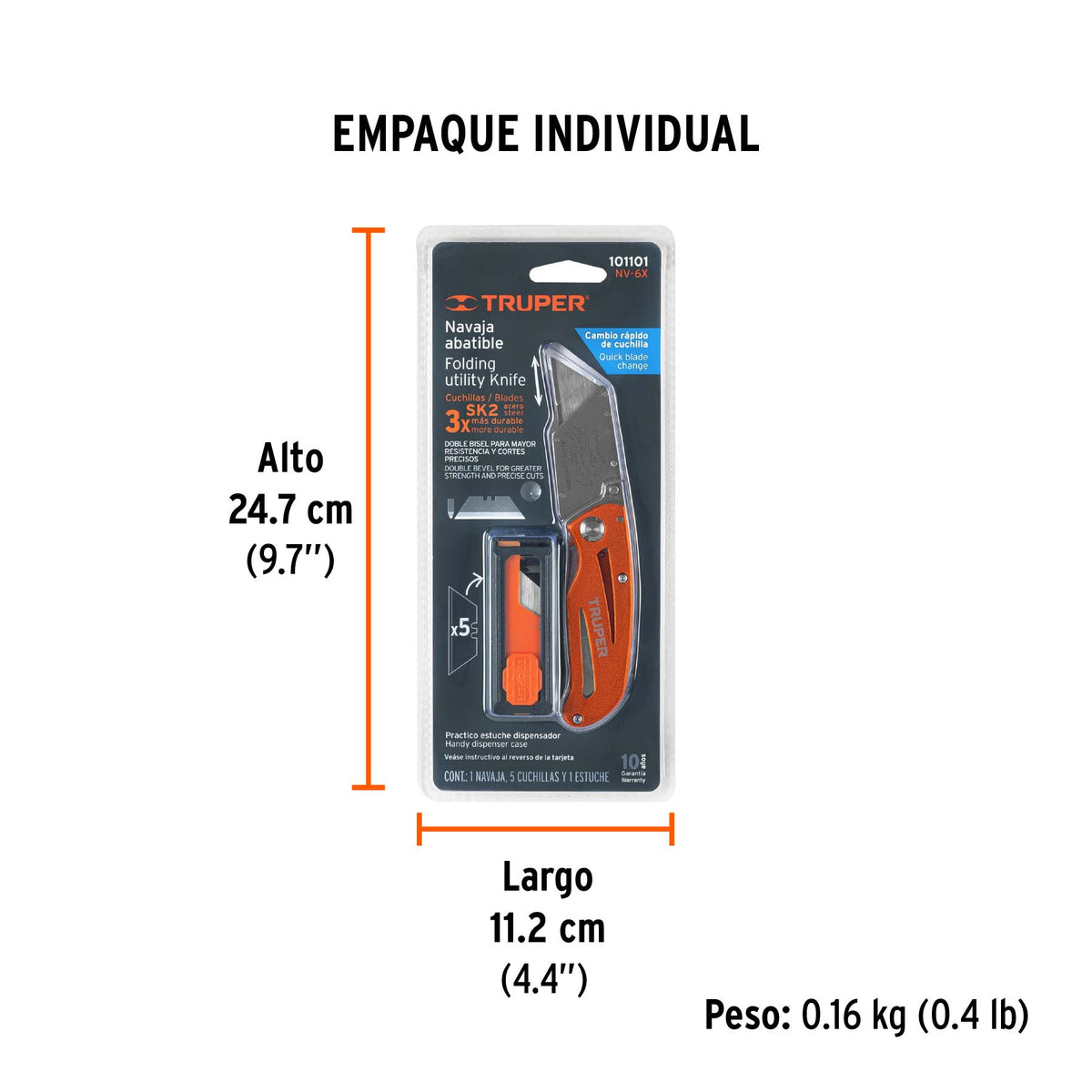 CUCHILLA PARA TAPICERO 6 NV-6X ALUMINIO TRUPER