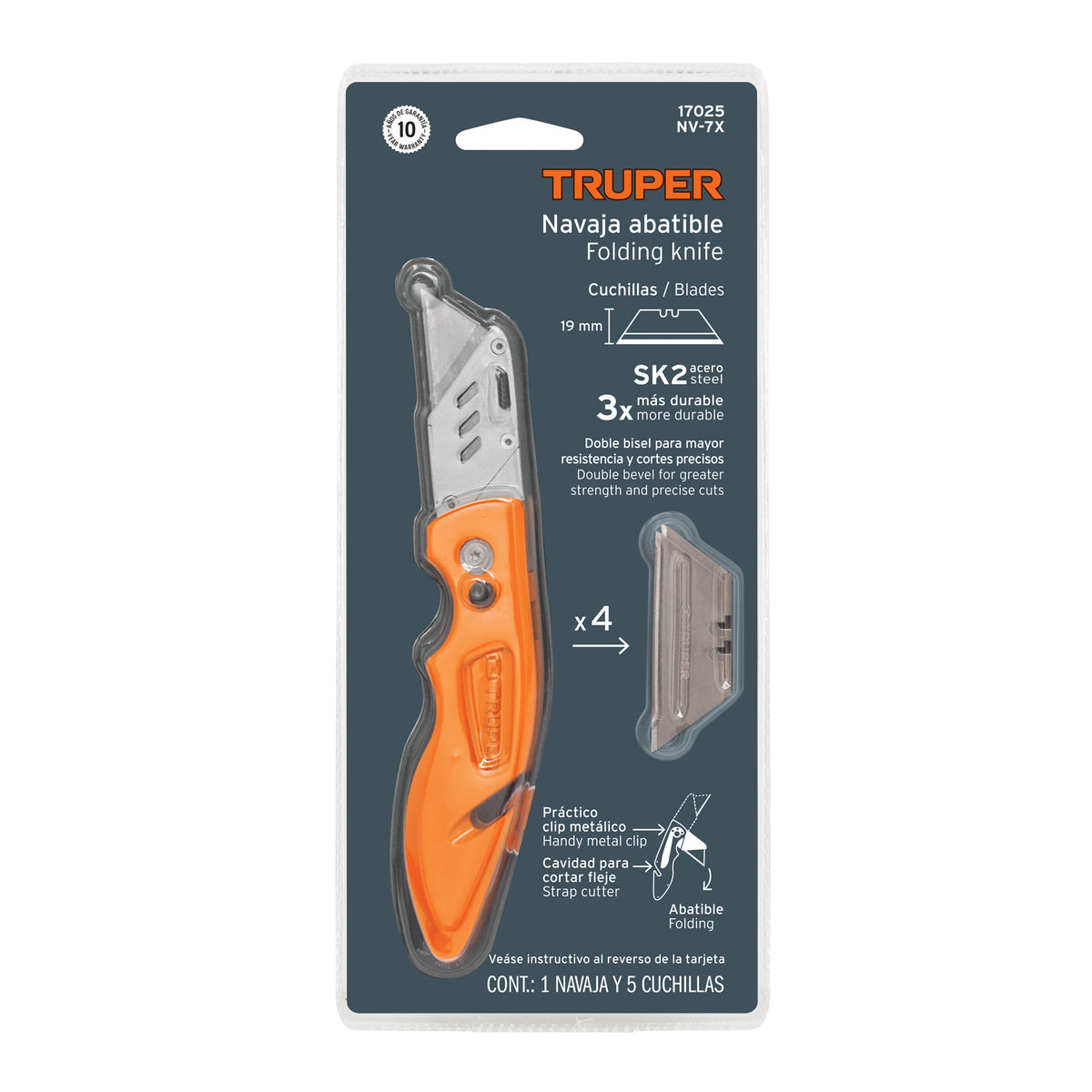 NAVAJA NV-7X TIPO METAL DE BOLSILLO 7" TRUPER