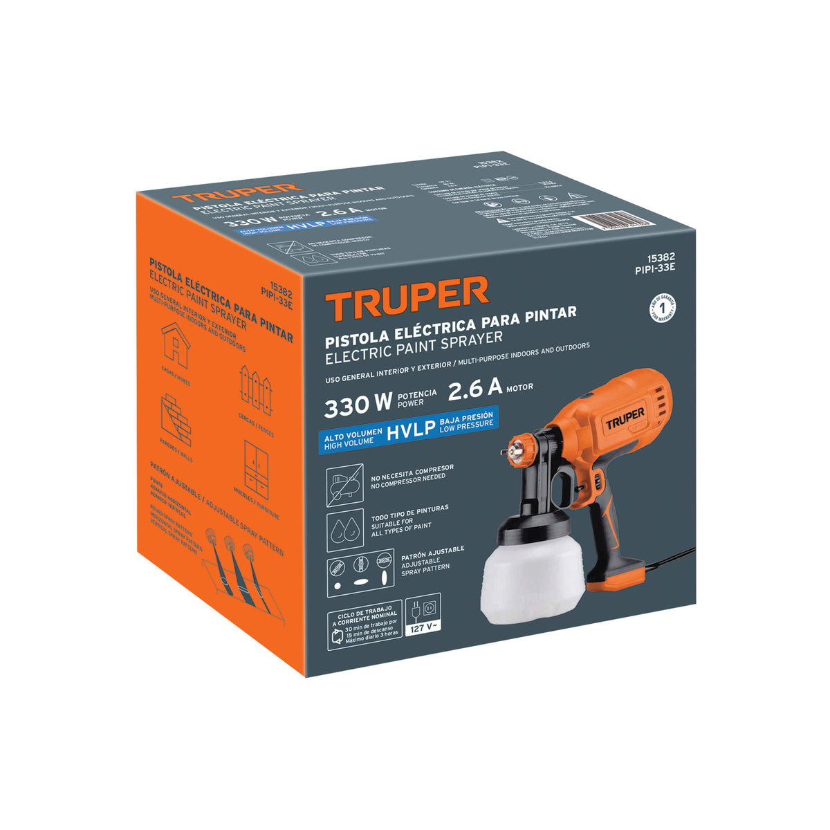 PISTOLA PARA PINTAR ELECTRICA 330W 900ML PIPI-33E TRUPER