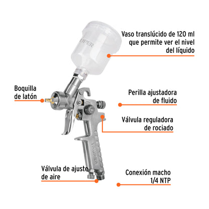 PISTOLA PARA PINTAR 50PSI GRAVEDAD TRUPER