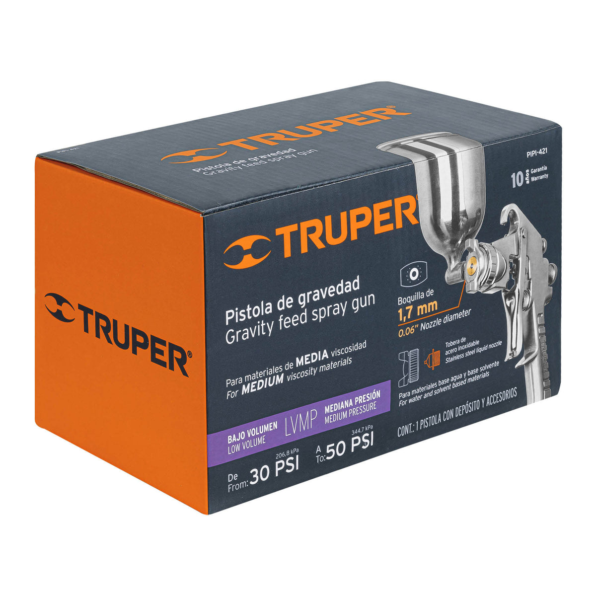 PISTOLA PARA PINTAR 50PSI GRAVEDAD PIPI-421 TRUPER