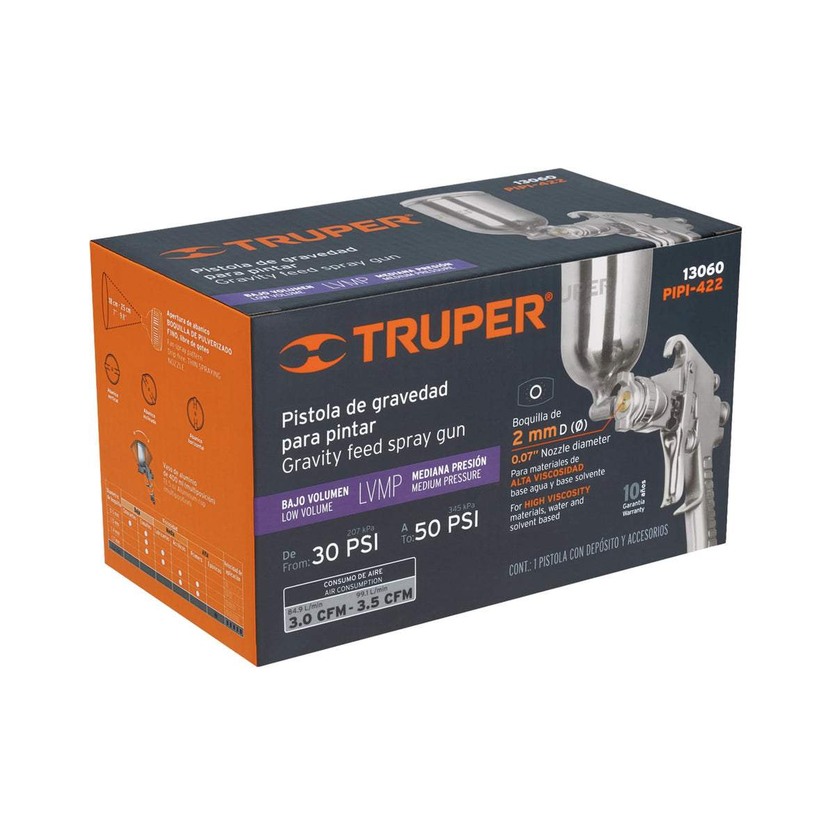 PISTOLA PARA PINTAR 50PSI GRAVEDAD PIPI-422 TRUPER