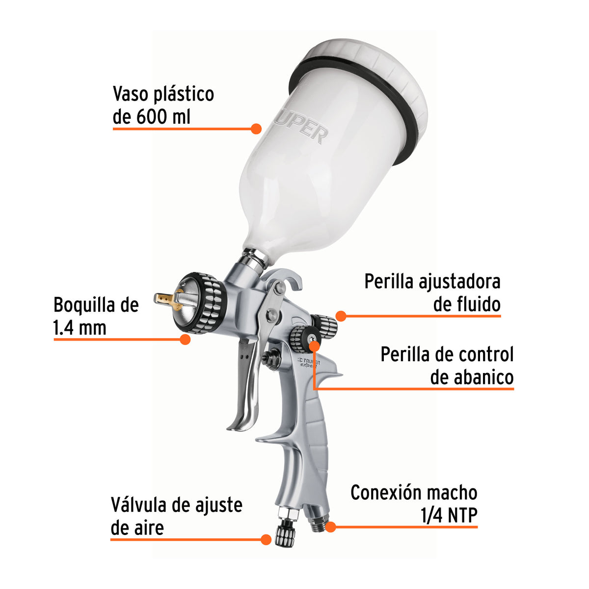 PISTOLA PARA PINTAR 36PSI GRAVEDAD TRUPER