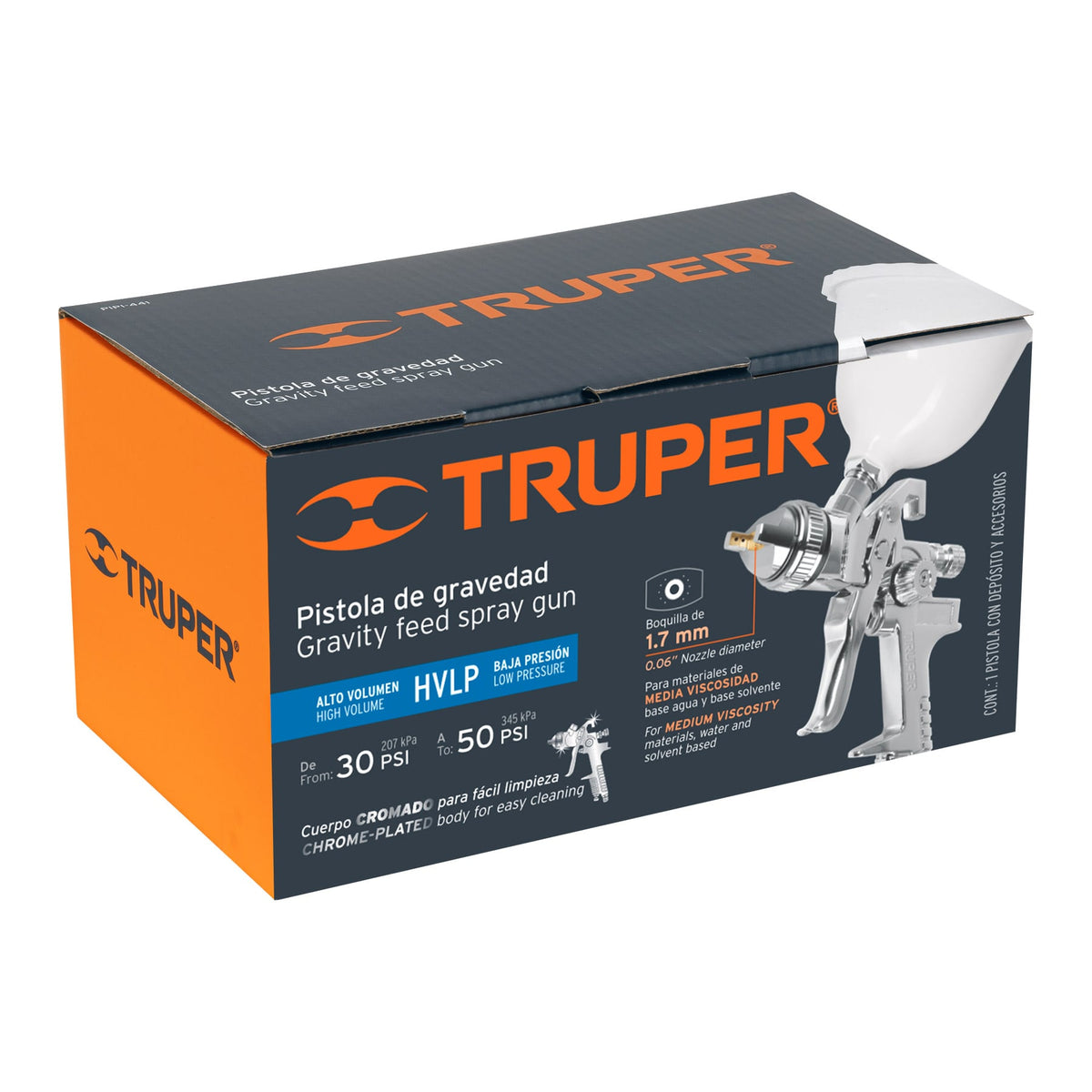 PISTOLA PARA PINTAR 50PSI GRAVEDAD 500 ML PIPI-441 TRUPER