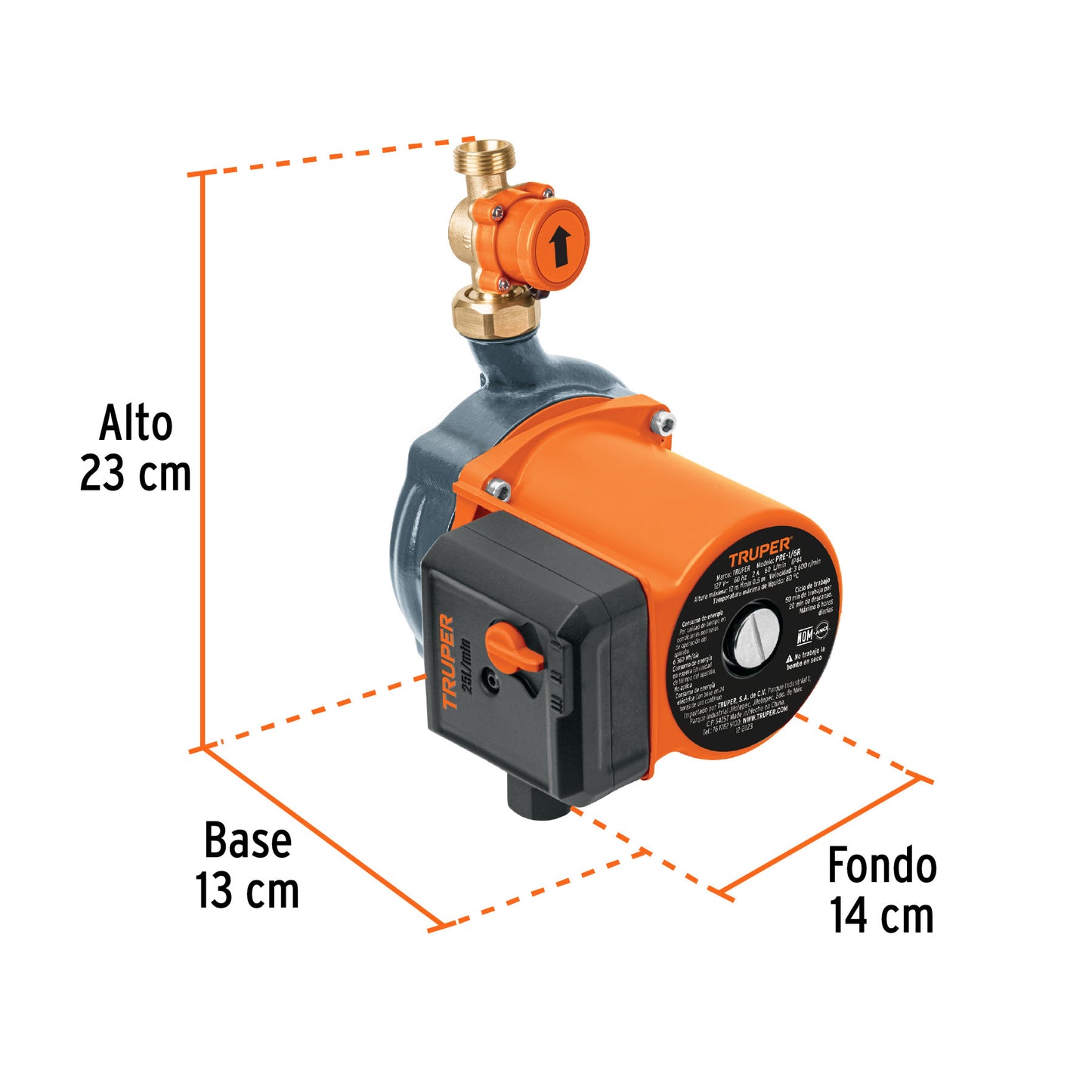 BOMBA PARA AGUA 1/6-HP TRUPER CON PRESURIZADOR CON SENSOR