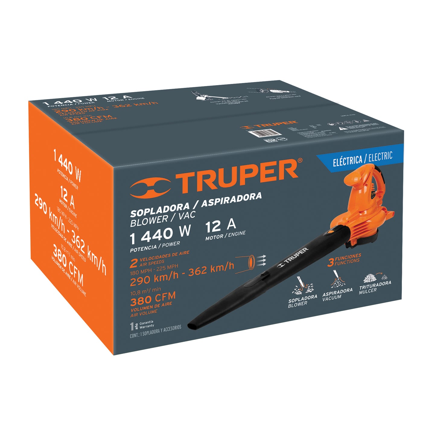 SOPLADORA Y ASPIRADORA ELECTRICA 1440W TRUPER