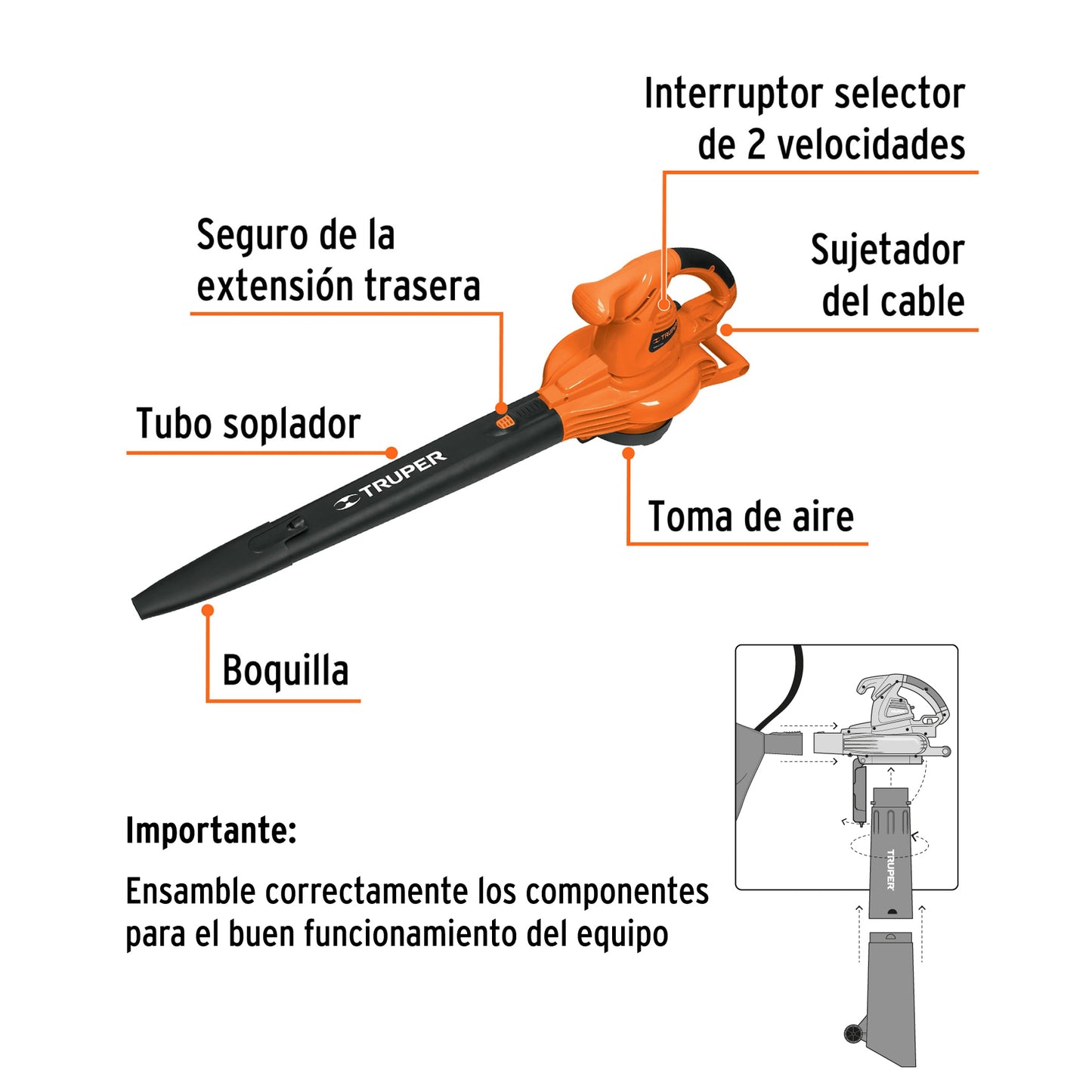 SOPLADORA Y ASPIRADORA ELECTRICA 1440W TRUPER