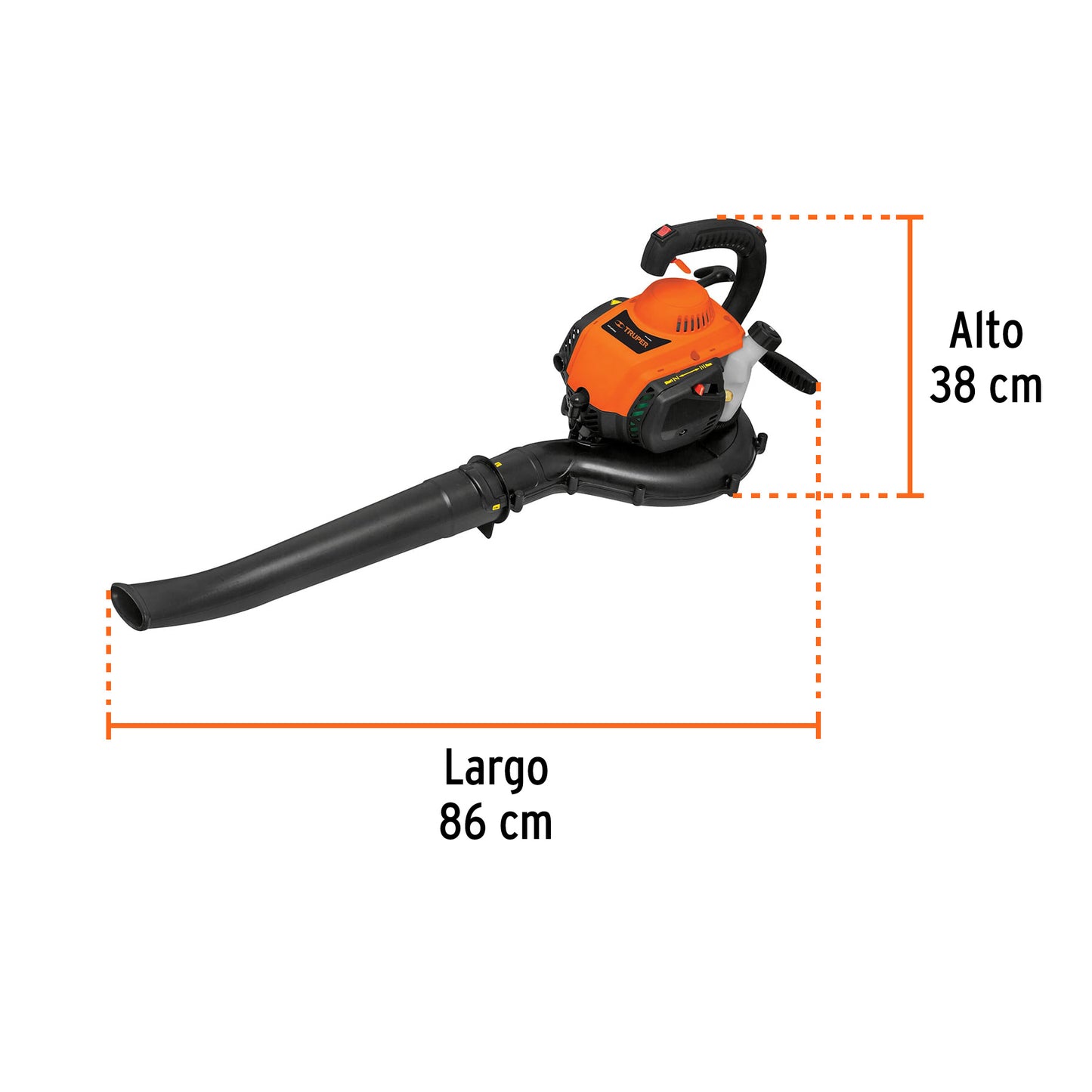 SOPLADORA Y ASPIRADORA GASOLINA MOTOR 26CC 1HP TRUPER