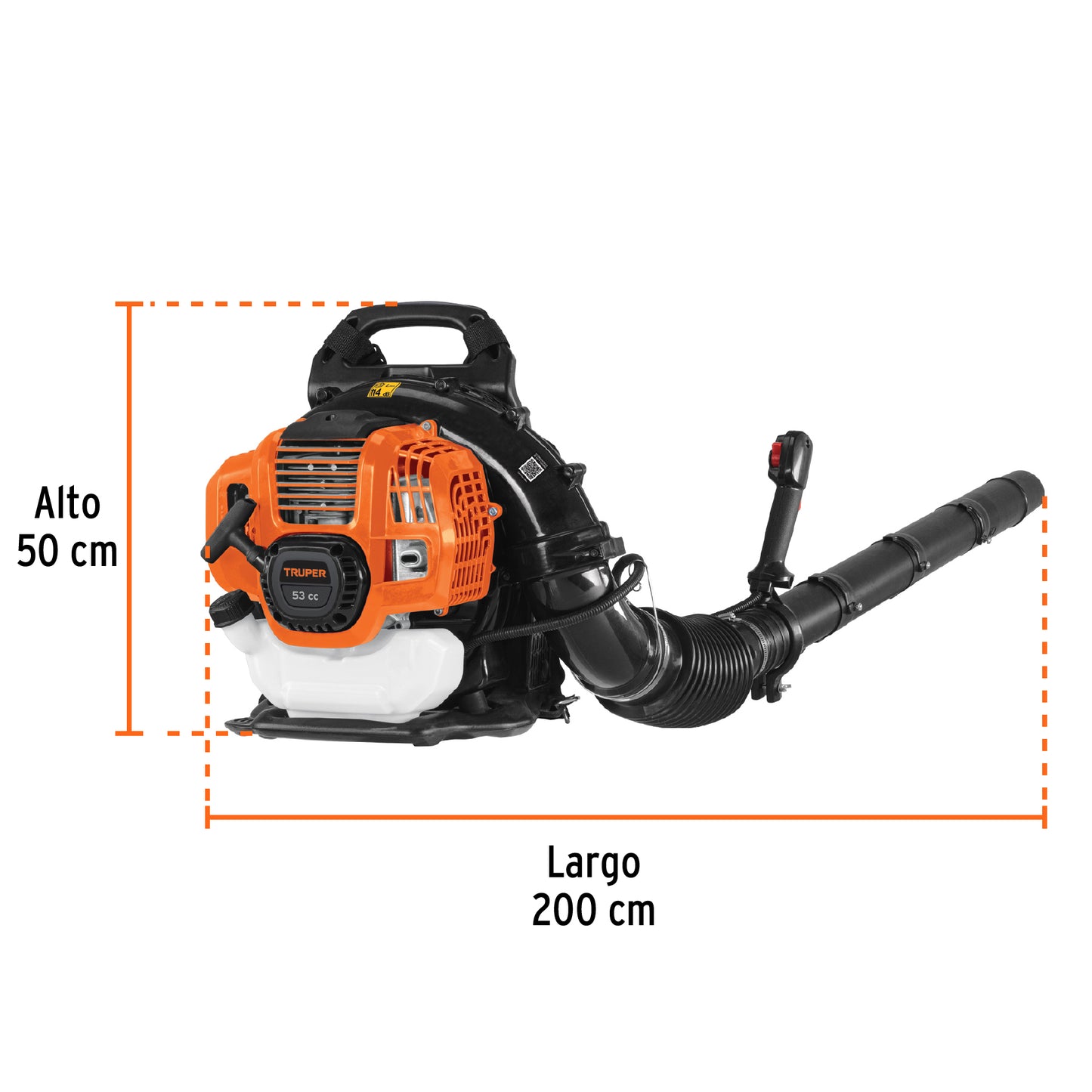 SOPLADORA GASOLINA MOTOR 53CC 1,900W 2.5HP TRUPER