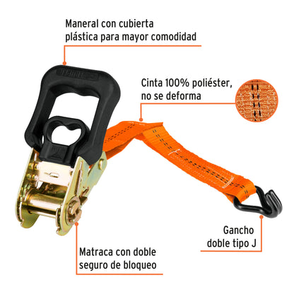 FAJA TRUPER PARA SUJETAR CARGA 1000KG CARGA/MAX 4PCS