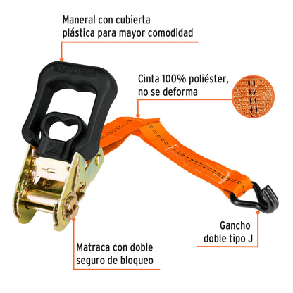 FAJA TRUPER PARA SUJETAR CARGA 1000KG CARGA/MAX 2PCS