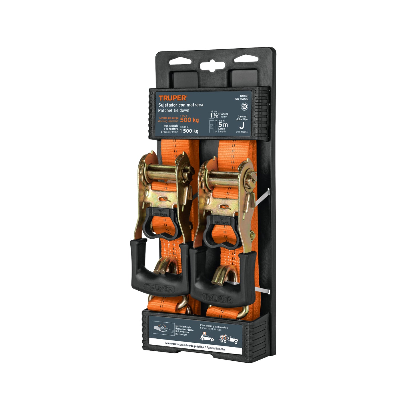 FAJA TRUPER PARA SUJETAR CARGA 1500KG CARGA/MAX 2PCS