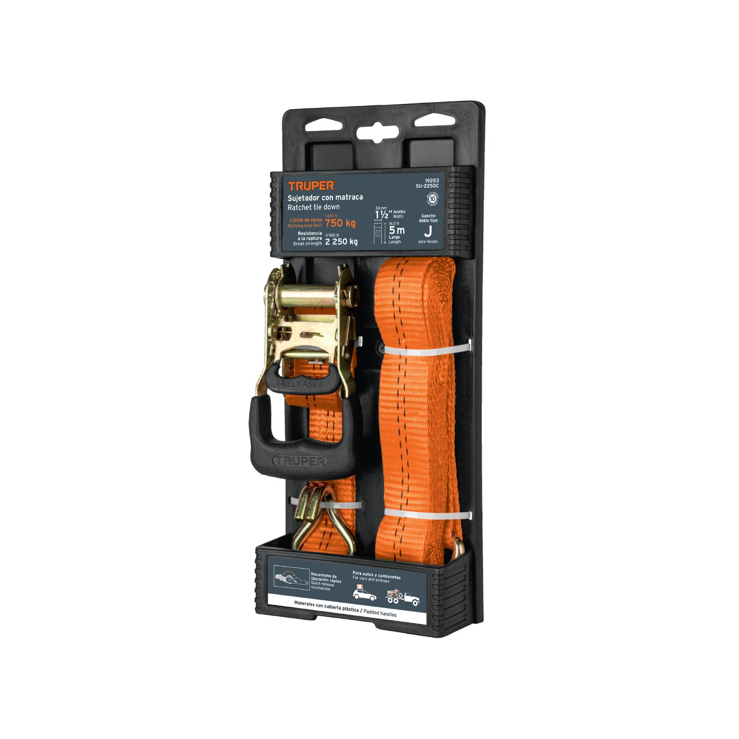 FAJA TRUPER PARA SUJETAR CARGA 2250KG CARGA/MAX 2PCS