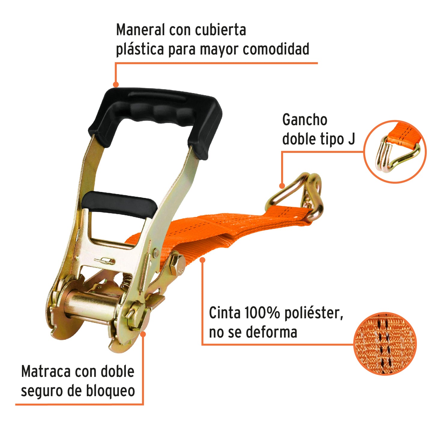FAJA TRUPER PARA SUJETAR CARGA 3000KG CARGA/MAX