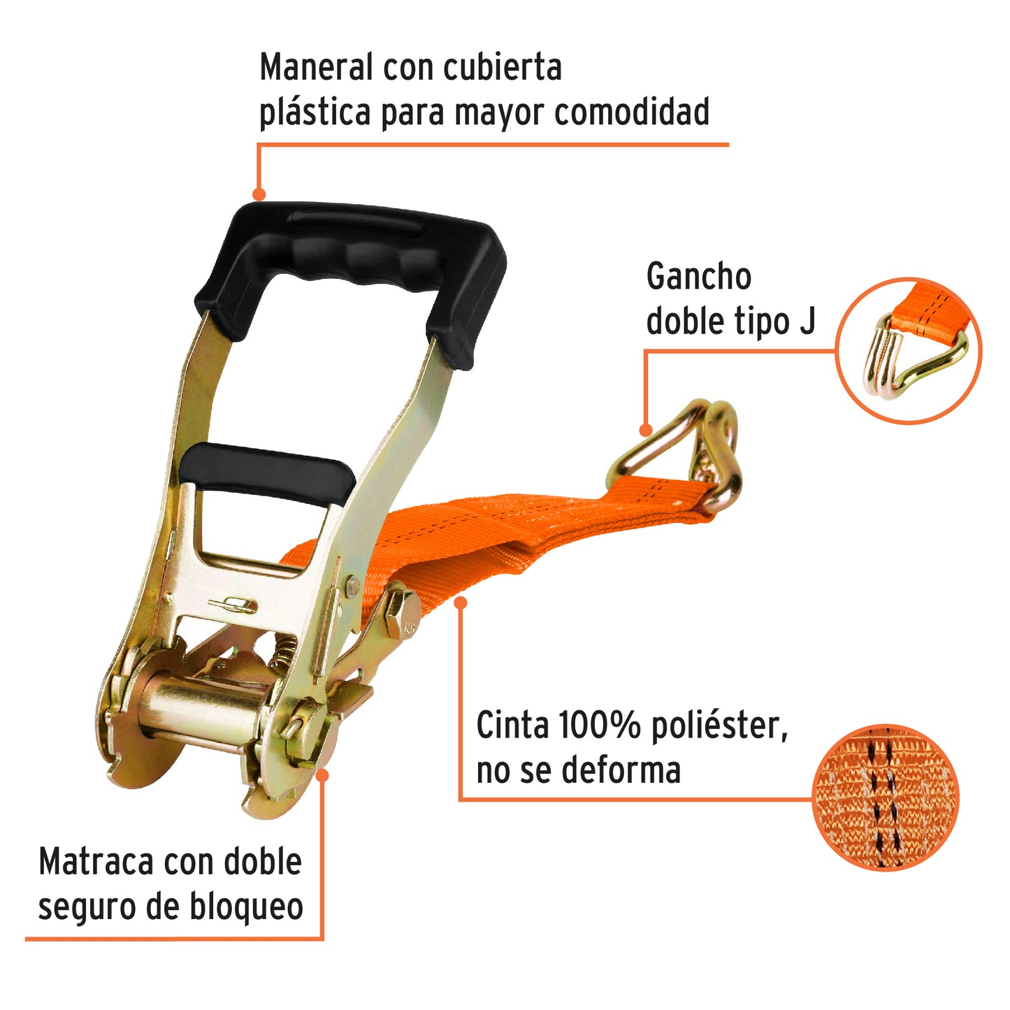 FAJA TRUPER PARA SUJETAR CARGA 5000KG CARGA/MAX