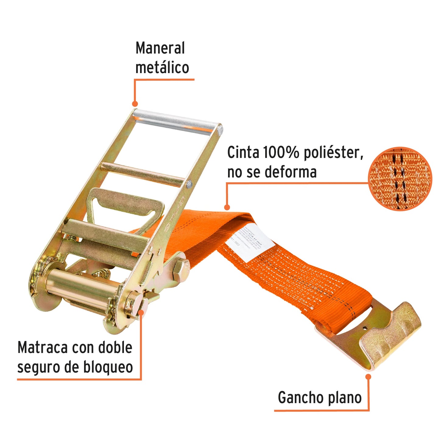 FAJA TRUPER PARA SUJETAR CARGA 5400KGS CARGA/MAX