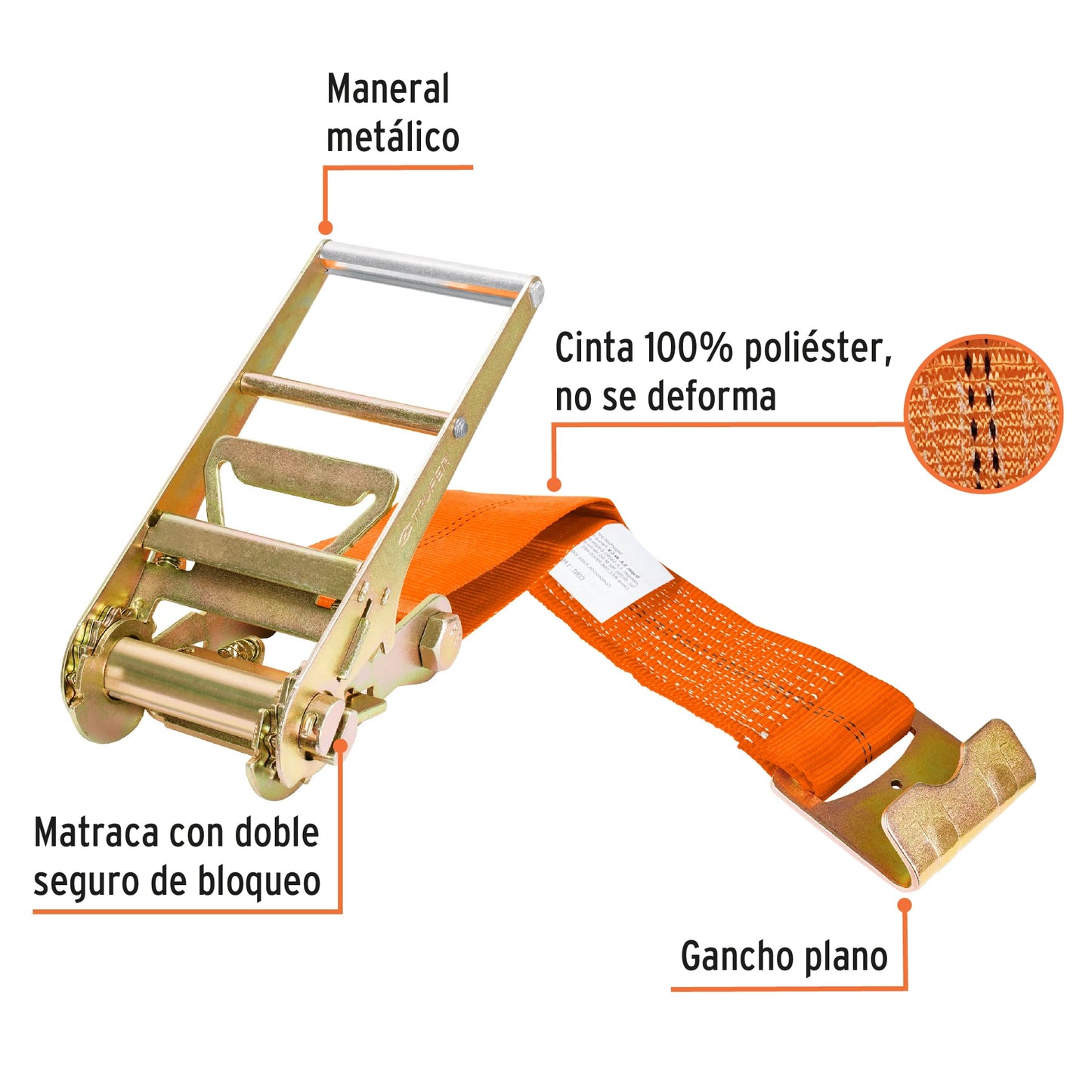 FAJA TRUPER PARA SUJETAR CARGA 6000KGS CARGA/MAX