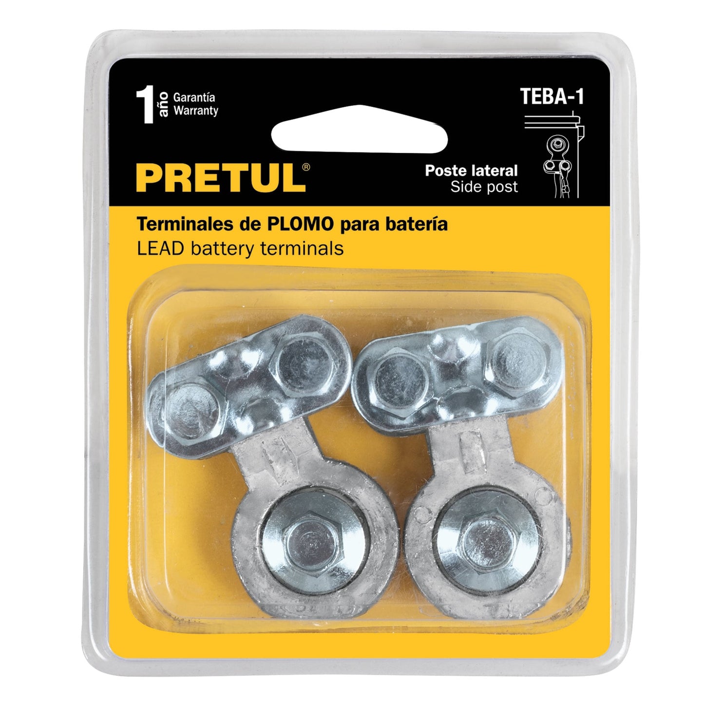 TERMINAL BATERIA PARA POSTE LATER DE PLOMO PRETUL 2PCS