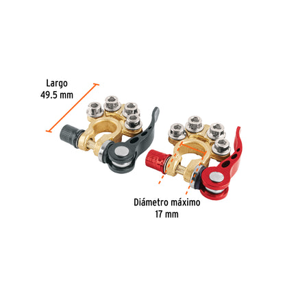 TERMINAL BATERIA LATON 4-PUERTOS TRUPER 2PCS