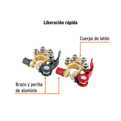 TERMINAL BATERIA LATON 4-PUERTOS TRUPER 2PCS