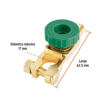TERMINAL DE BATERIA METALICO CON INTERRUPTOR TRUPER 1PCS
