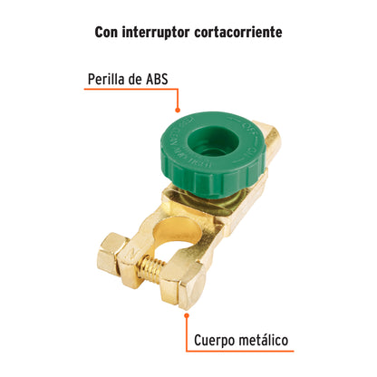 TERMINAL DE BATERIA METALICO CON INTERRUPTOR TRUPER 1PCS