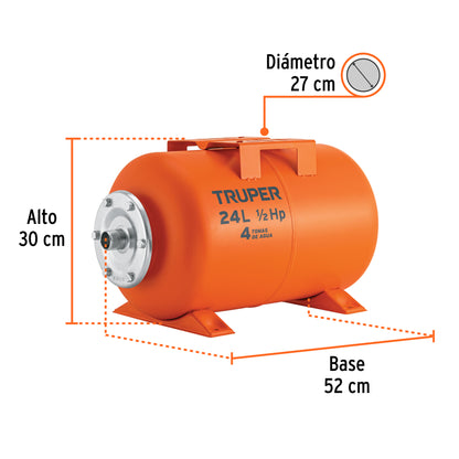 TANQUE PARA BOMBA HIDRONEUMATICA TRUPER 24-LTS
