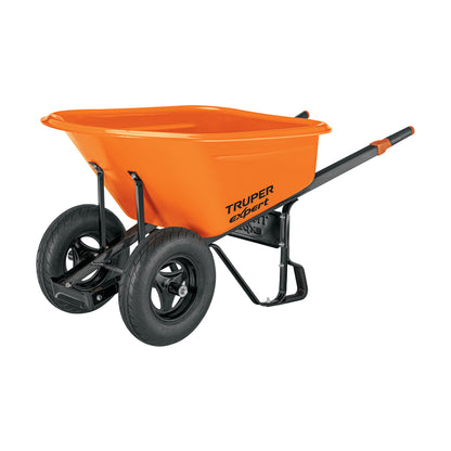 CARRETA TRUPER DESARMADA PLASTICA PARA GRANOS TP-7X ANARANJADA DOBLE LLANTA