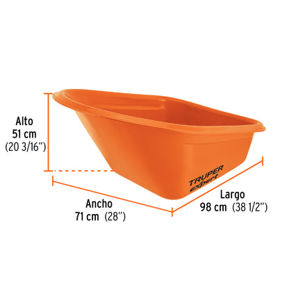 CARRETA TRUPER DESARMADA PLASTICA PARA GRANOS TP-7X ANARANJADA DOBLE LLANTA