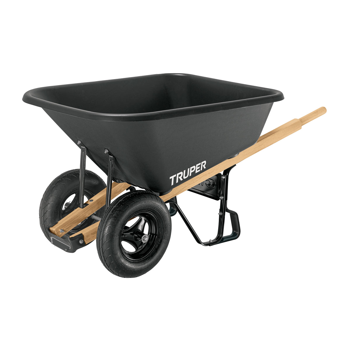 CARRETA TRUPER DESARMADA PLASTICA PARA GRANOS TP-8 NEGRA DOBLE LLANTA
