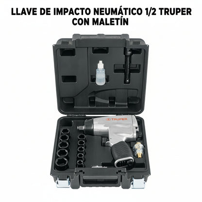 LLAVE DE IMPACTO NEUMATICO 1/2 TRUPER CON MALETIN