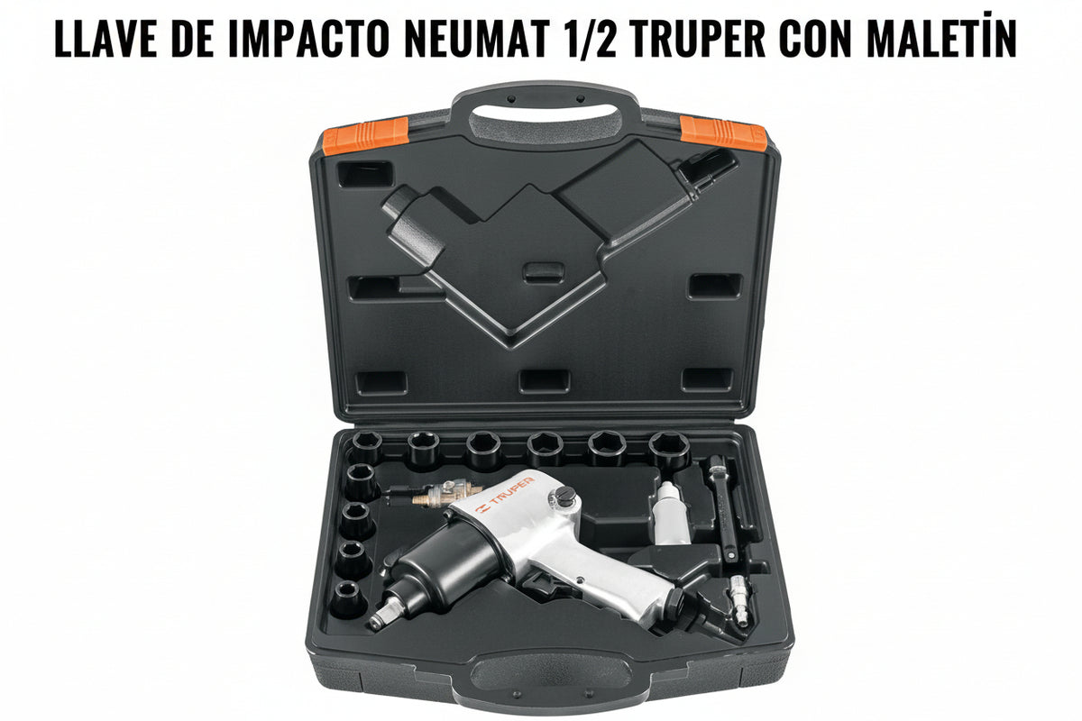 LLAVE DE IMPACTO NEUMATICO 1/2 TRUPER CON MALETIN