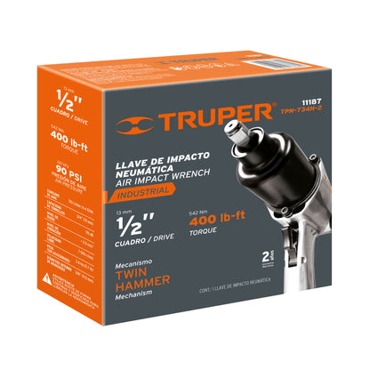 LLAVE DE IMPACTO NEUMATICO 1/2 TRUPER INDUSTRIAL