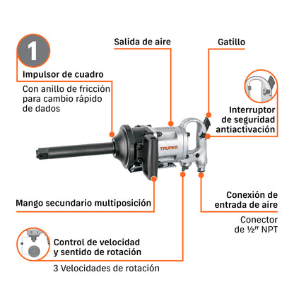 LLAVE DE IMPACTO NEUMAT 1 TRUPER INDUSTRIAL