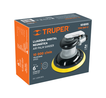 LIJADORA NEUMATICA TRUPER INDUSTRIAL 6" TPN-861-2 ROTO ORBITAL