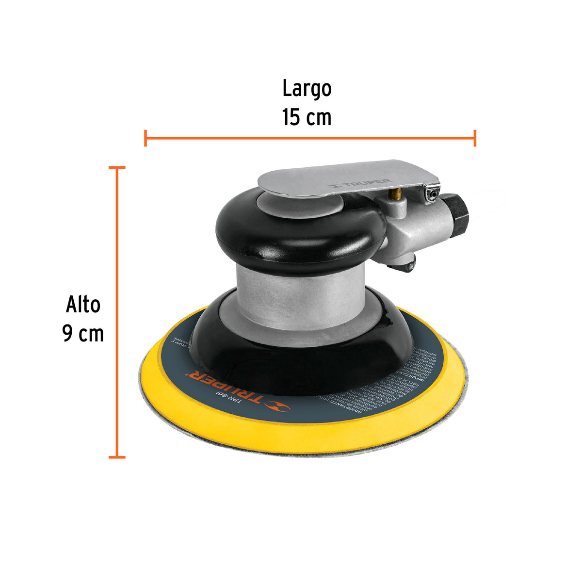 LIJADORA NEUMATICA TRUPER INDUSTRIAL 6" TPN-861-2 ROTO ORBITAL