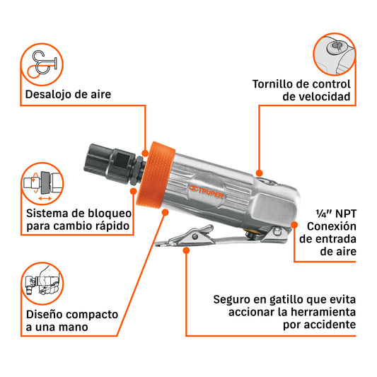 PULIDORA NEUMAT 1/4 TRUPER TPN-876
