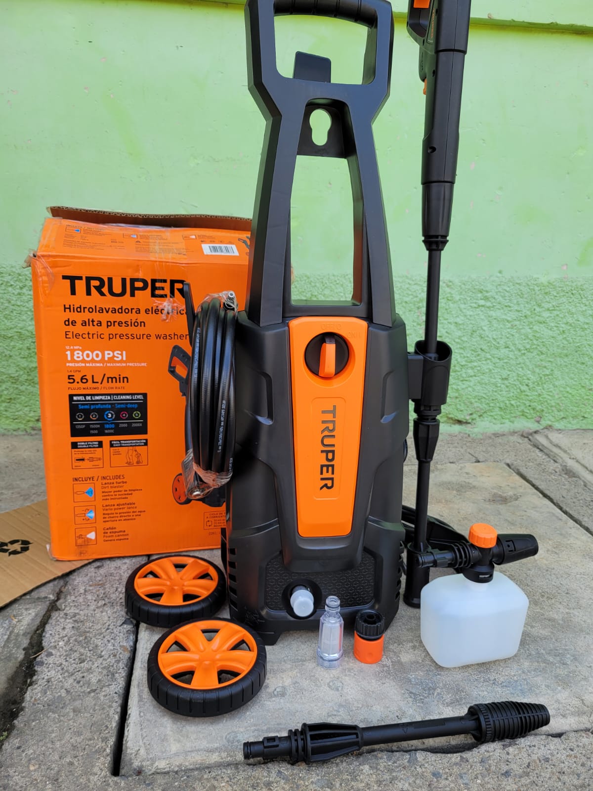 HIDROLAVADORA TRUPER DE 1,800 LIBRAS DE PRESION