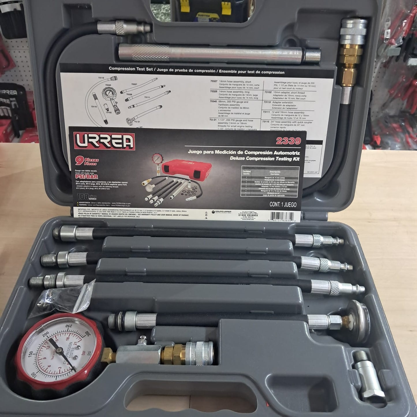 KIT DE MEDICION DE COMPRESION PARA MOTORES GASOLINA